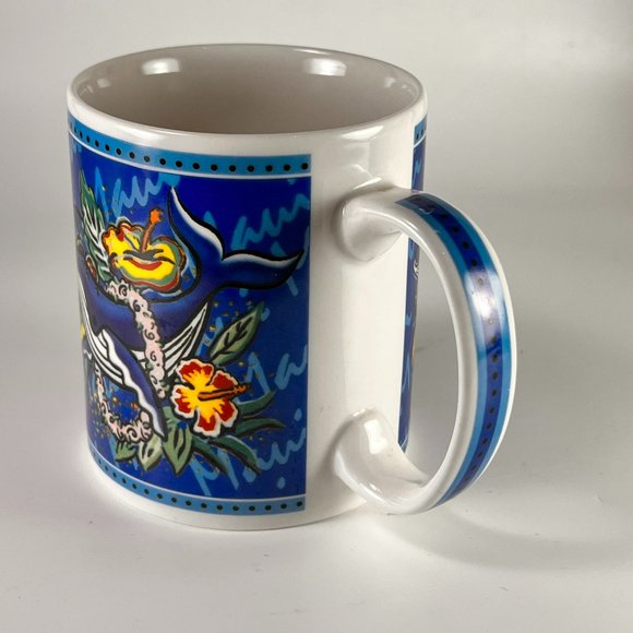 Vtg Hilo Hattie Hawaii Whale Hibiscus Ceramic Coffee Tea Cup Mug Souvenir - Picture 2 of 14